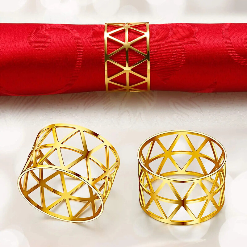 12kom šupljeg papirnatog prstena za salvete, zlatne i srebrne boje, držač za kopče, rođendan, dekoracija za svatove, stol za večeru,