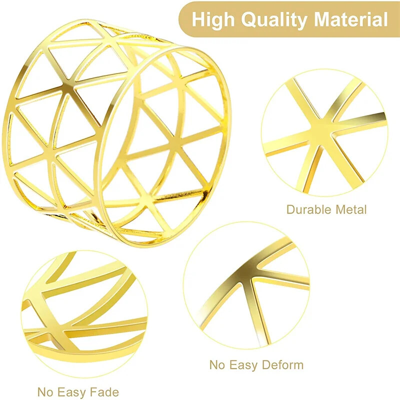 12kom šupljeg papirnatog prstena za salvete, zlatne i srebrne boje, držač za kopče, rođendan, dekoracija za svatove, stol za večeru,