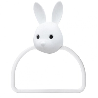 Инсталиране на релса за хавлии Симпатична щанга за хавлиени кърпи с форма на мече Спестяващ място Органайзер за монтиране на стена за баня Кухня Без пробиване