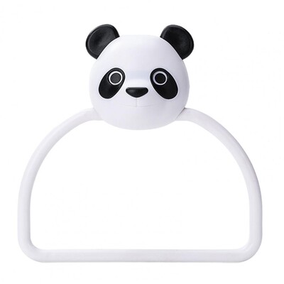 Инсталиране на релса за хавлии Симпатична щанга за хавлиени кърпи с форма на мече Спестяващ място Органайзер за монтиране на стена за баня Кухня Без пробиване