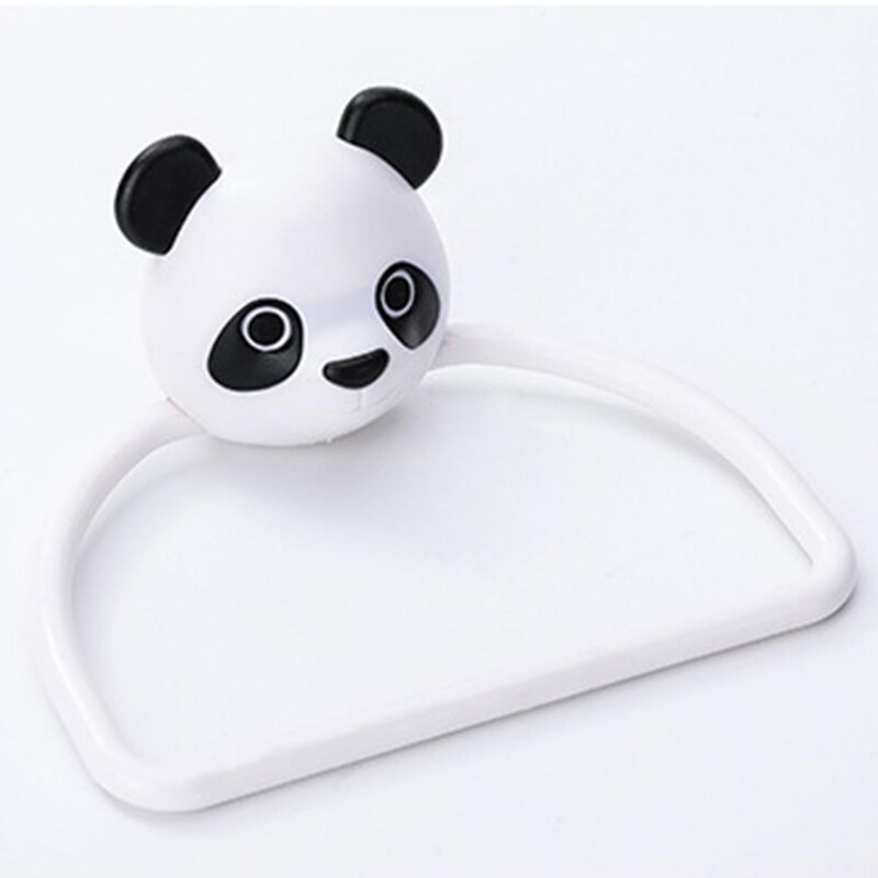 Инсталиране на релса за хавлии Симпатична щанга за хавлиени кърпи с форма на мече Спестяващ място Органайзер за монтиране на стена за баня Кухня Без пробиване