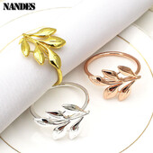 6PCS prstenova za salvete Metalni jesenski listovi Držač za salvete Vjenčani držač za salvete Party Božić Dan zahvalnosti Dekoracija stola