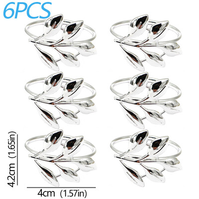 6PCS prstenova za salvete Metalni jesenski listovi Držač za salvete Vjenčani držač za salvete Party Božić Dan zahvalnosti Dekoracija stola