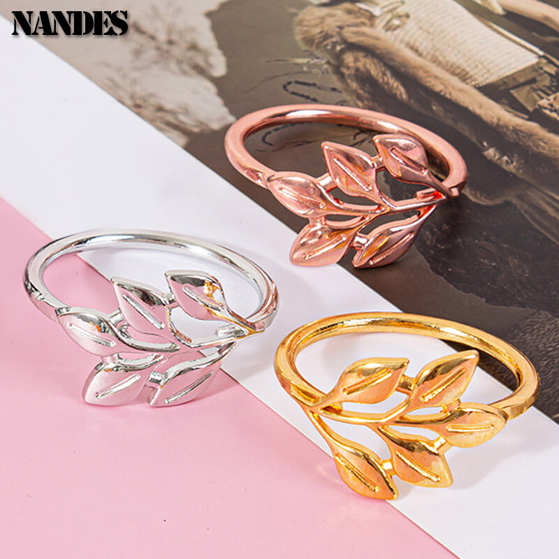 6PCS prstenova za salvete Metalni jesenski listovi Držač za salvete Vjenčani držač za salvete Party Božić Dan zahvalnosti Dekoracija stola