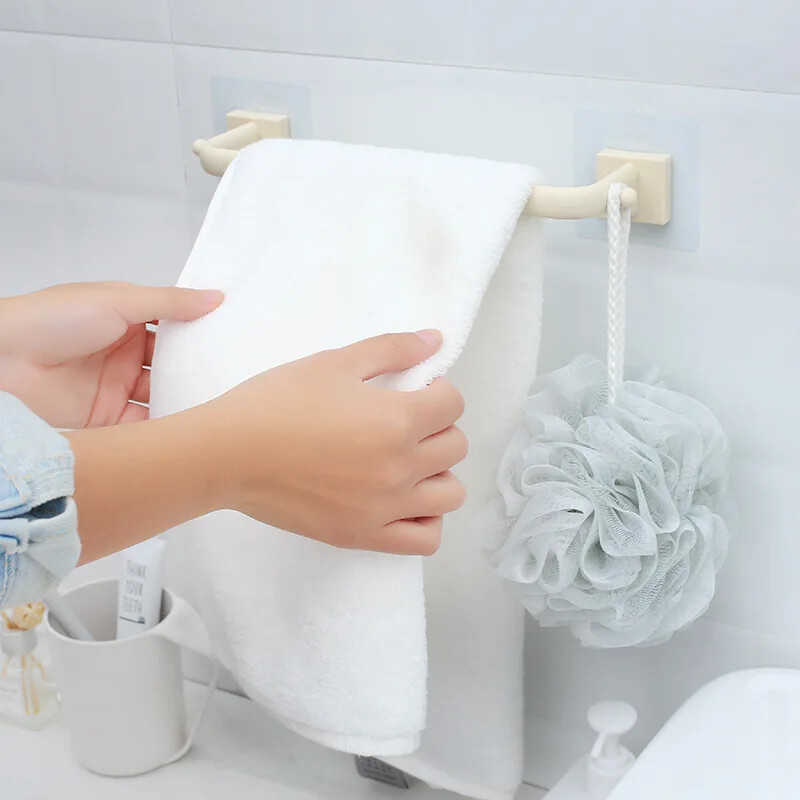 Perforirana šipka za ručnike bez paste Plastična kupaonica za pohranu Stalak za ručnike s jednom šipkom Stalak za ručnike kuhinja Kuka za pohranu samoljepljiva