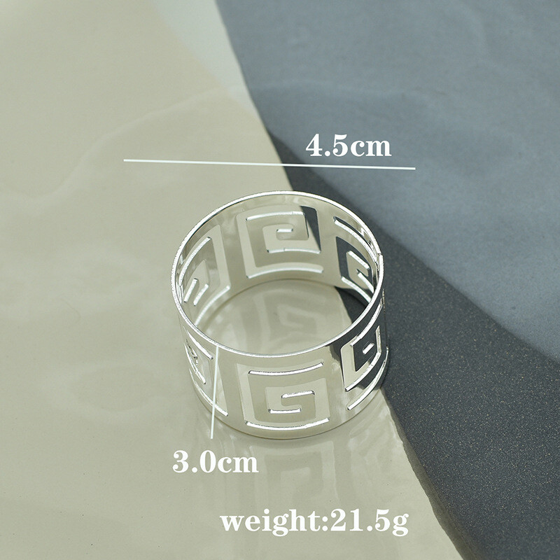 3/6/12 komada Prsten za salvete u europskom stilu, platnena kopča za salvete, šuplji uzorak Salvete za posluživanje Zlatne i srebrne dekoracije za vjenčani stol