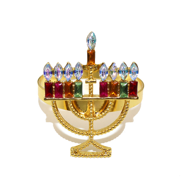 6 tk Rhinestonest küünlajalgast salvrätikurõngad Hanuka salvrätikuhoidjad juudi hanuka salvrätikuhoidja jõulupulmalaua kaunistamiseks