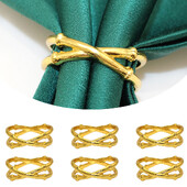 20kom Prsten za salvete u stilu bambusa Metalni držači prstenova za salvete Zlatna kopča za salvete za vjenčanje Seoski domjenak Rođendanski ukras stola