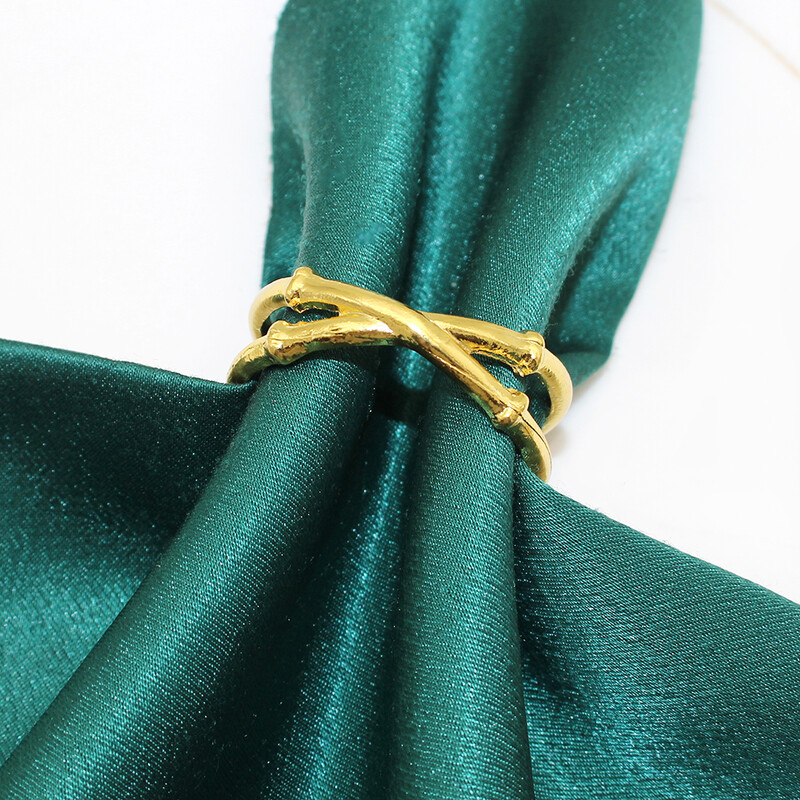 20kom Prsten za salvete u stilu bambusa Metalni držači prstenova za salvete Zlatna kopča za salvete za vjenčanje Seoski domjenak Rođendanski ukras stola