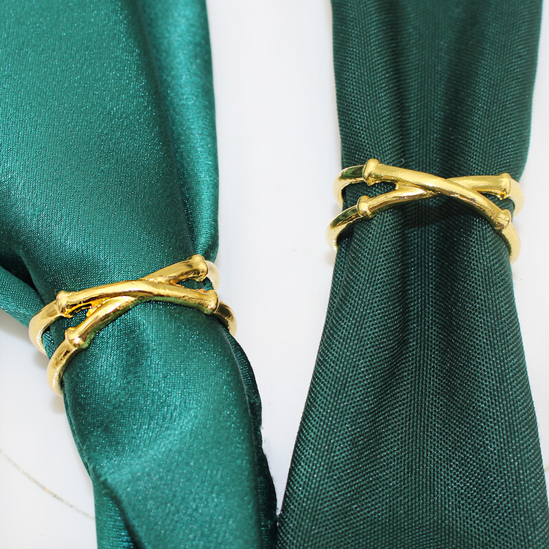 20kom Prsten za salvete u stilu bambusa Metalni držači prstenova za salvete Zlatna kopča za salvete za vjenčanje Seoski domjenak Rođendanski ukras stola