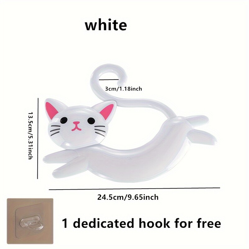 1 slatki crtani stalak za ručnike za kupaonicu, držač za ručnike u obliku mačke za kupaonski stalak za ručnike