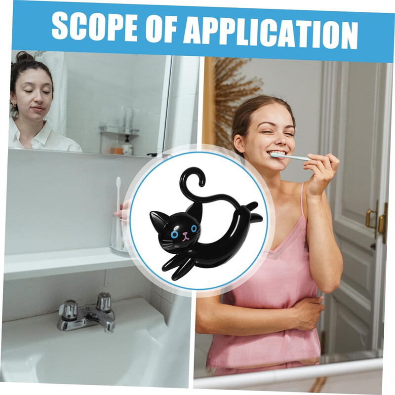 1 slatki crtani stalak za ručnike za kupaonicu, držač za ručnike u obliku mačke za kupaonski stalak za ručnike
