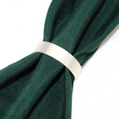 6Pcs Polukružni mat srebrni prstenovi za salvete za stolne postavke Vjenčanje Božićna zabava Stol za večeru Metalni prsteni za salvete HB68