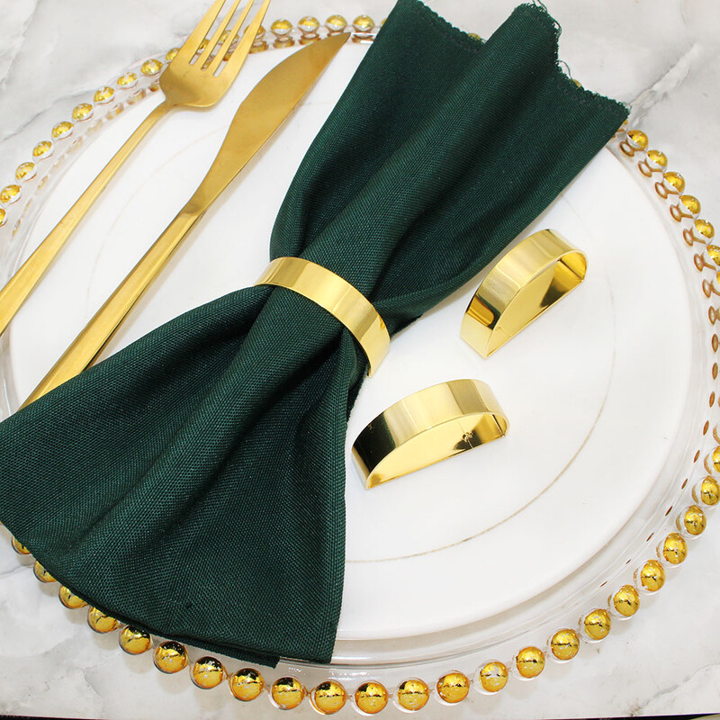 6Pcs Polukružni mat srebrni prstenovi za salvete za stolne postavke Vjenčanje Božićna zabava Stol za večeru Metalni prsteni za salvete HB68