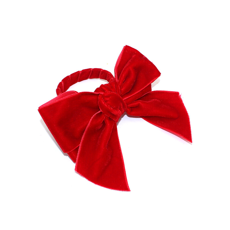 6Gb Red Bow salvešu gredzeni Ziemassvētku salvešu turētāji ar rokām darināti samta salvetes sprādzes Ziemassvētku kāzu ballītes vakariņu galda dekorēšanai