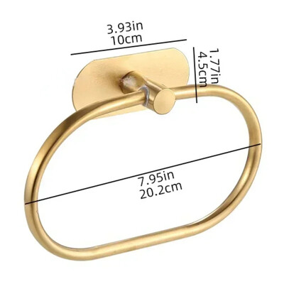 Задна самозалепваща лента Пръстен за хавлии от неръждаема стомана Аксесоари за баня Баня Неперфорираща поставка за хавлии Инструмент за съхранение