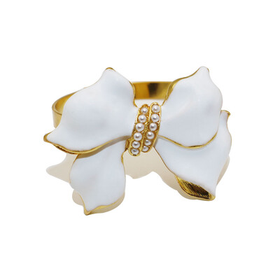 6kom prstena za salvete s lukom i zelenom leptir mašnom u obliku bisernih držača za salvete za Dan svetog Patrika proljeće ljeto dekoracija stola za vjenčanje HB98