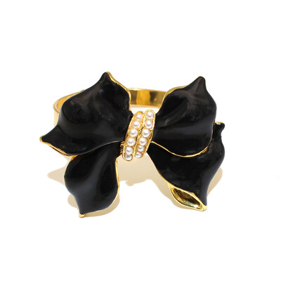 6kom prstena za salvete s lukom i zelenom leptir mašnom u obliku bisernih držača za salvete za Dan svetog Patrika proljeće ljeto dekoracija stola za vjenčanje HB98