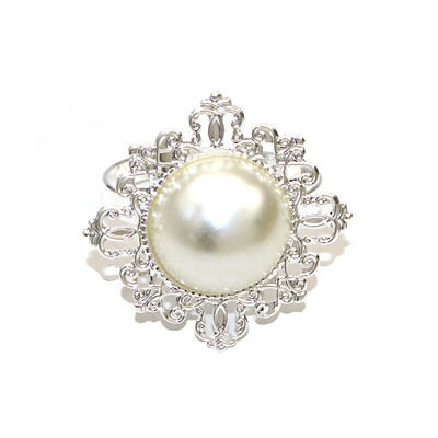 6kom Novi biserni prstenovi za salvete Srebrni držač za salvete Kopče za stolne salvete za postavljanje blagovaonskog stola Potrepštine za svadbenu božićnu zabavu