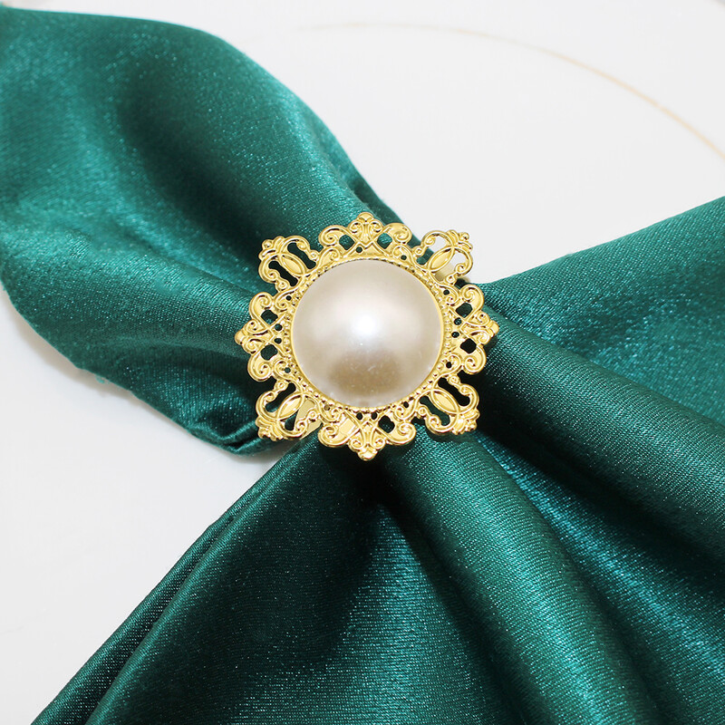 6kom Novi biserni prstenovi za salvete Srebrni držač za salvete Kopče za stolne salvete za postavljanje blagovaonskog stola Potrepštine za svadbenu božićnu zabavu