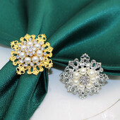 4 tk Pearl salvrätiku rõngad kuldsed salvrätikuhoidja pandlad aastapäeva pulmade keskosa lauakaunistus Halloweeni jõulud HB212