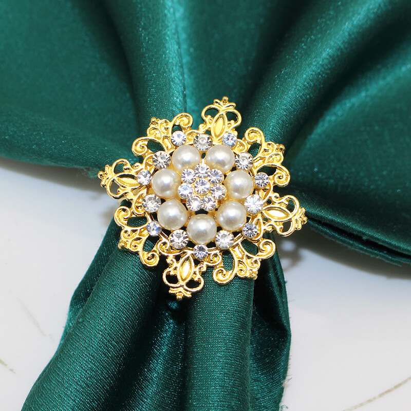 4 tk Pearl salvrätiku rõngad kuldsed salvrätikuhoidja pandlad aastapäeva pulmade keskosa lauakaunistus Halloweeni jõulud HB212