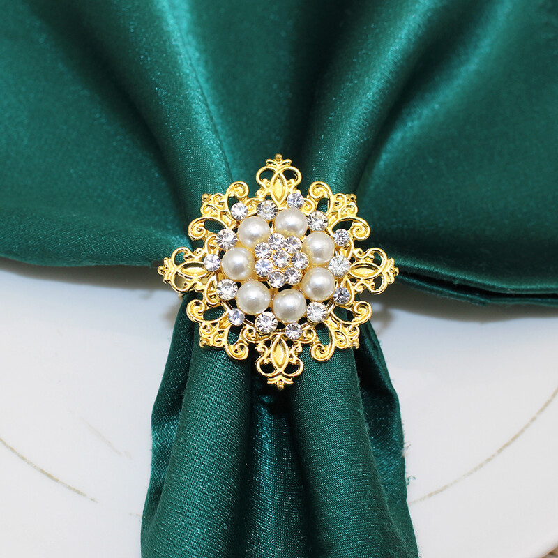 4 tk Pearl salvrätiku rõngad kuldsed salvrätikuhoidja pandlad aastapäeva pulmade keskosa lauakaunistus Halloweeni jõulud HB212