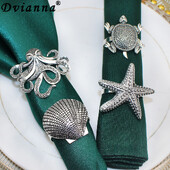 4 бр. Смесени стилове Океански крайбрежни пръстени за салфетки Ретро държачи за салфетки за домашен сватбен декор Маса за хранене Банкети Семейни събирания