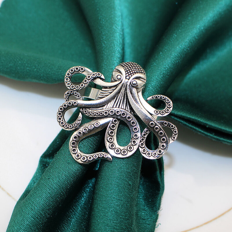 4 бр. Смесени стилове Океански крайбрежни пръстени за салфетки Ретро държачи за салфетки за домашен сватбен декор Маса за хранене Банкети Семейни събирания