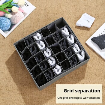 1 τμχ Μαύρο 30 Grids Organizer Εσωρούχων Αναδιπλούμενα ντουλάπια Συρτάρι Διαιρέτης εσωρούχων Κουτί αποθήκευσης Σκληρό σουτιέν Κάλτσες ντουλάπα αποθήκευσης