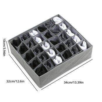 1 τμχ Μαύρο 30 Grids Organizer Εσωρούχων Αναδιπλούμενα ντουλάπια Συρτάρι Διαιρέτης εσωρούχων Κουτί αποθήκευσης Σκληρό σουτιέν Κάλτσες ντουλάπα αποθήκευσης