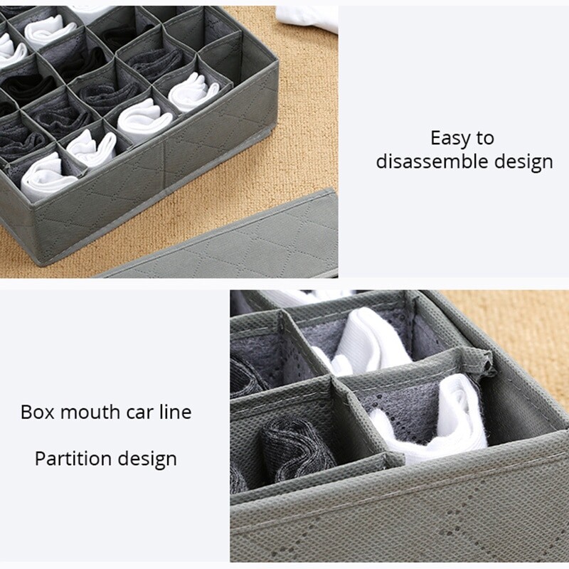 1vnt Juoda 30 tinklelių apatinių drabužių organizatorius sulankstomos spintelės, stalčiai apatinių drabužių skirstytuvas laikymo dėžutės kietos liemenėlės kojinės spinta.