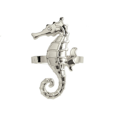 Obalna morska stvorenja, metalni prsteni za salvete, 6 kom., plavi nautički držači za salvete za kućni dekor, blagovaonski stol, banket, obiteljsko okupljanje