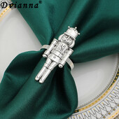 1kom Orašar prstenovi za salvete Vintage metalni vojnik Držači za salvete za božićno kućno blagdansko obiteljsko okupljanje Dekoracija blagovaonskog stola