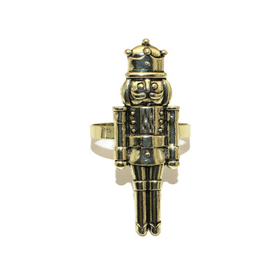 1kom Orašar prstenovi za salvete Vintage metalni vojnik Držači za salvete za božićno kućno blagdansko obiteljsko okupljanje Dekoracija blagovaonskog stola