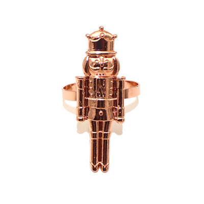 1kom Orašar prstenovi za salvete Vintage metalni vojnik Držači za salvete za božićno kućno blagdansko obiteljsko okupljanje Dekoracija blagovaonskog stola