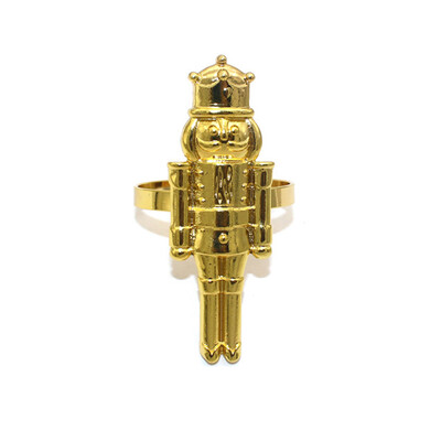 1kom Orašar prstenovi za salvete Vintage metalni vojnik Držači za salvete za božićno kućno blagdansko obiteljsko okupljanje Dekoracija blagovaonskog stola