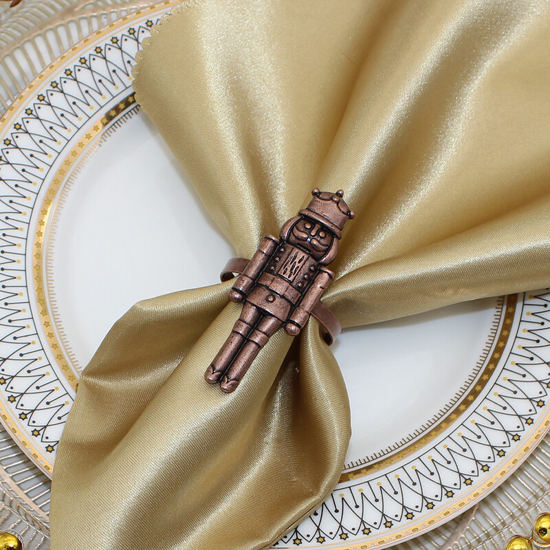 1kom Orašar prstenovi za salvete Vintage metalni vojnik Držači za salvete za božićno kućno blagdansko obiteljsko okupljanje Dekoracija blagovaonskog stola