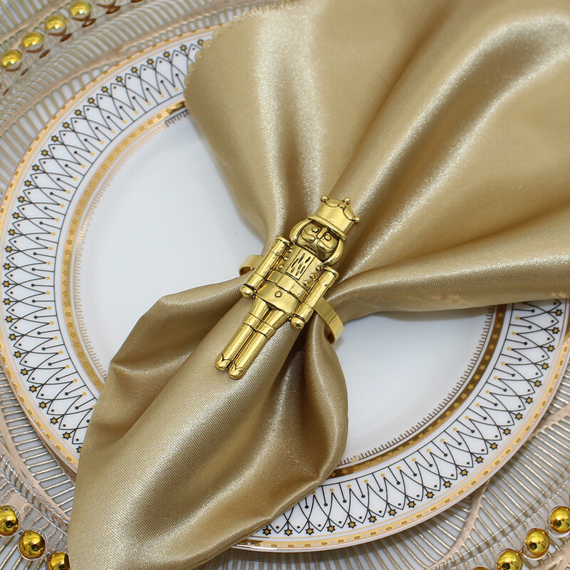 1kom Orašar prstenovi za salvete Vintage metalni vojnik Držači za salvete za božićno kućno blagdansko obiteljsko okupljanje Dekoracija blagovaonskog stola