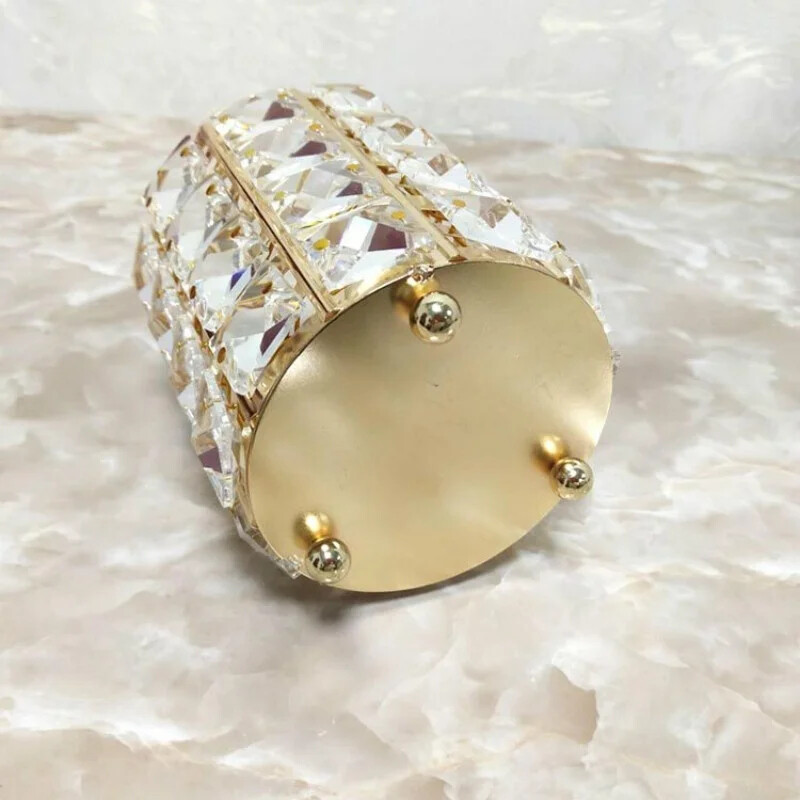 Kristalna četkica za šminku Olovka za obrve Cijev za pohranu Spremnik za pohranu nakita Metalna kutija za pohranu Organizator kozmetike u europskom stilu