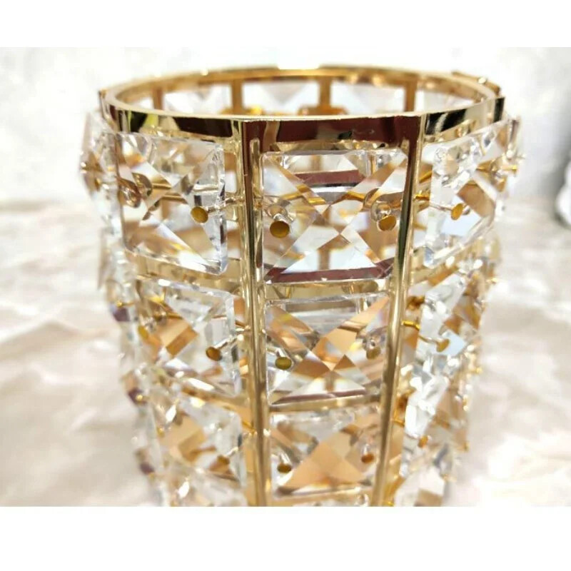 Kristalna četkica za šminku Olovka za obrve Cijev za pohranu Spremnik za pohranu nakita Metalna kutija za pohranu Organizator kozmetike u europskom stilu