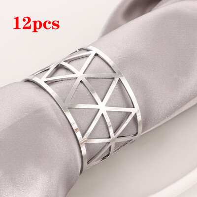 3/6/12Pcs Zlatni Srebrni prsten za salvete Šuplje papirnate kopče za salvete Držač za salvete Rođendan Vjenčanje Božićna zabava Dekoracija Stol za večeru