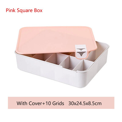 1/10/15 Tinklelis Plastikinė apatinių drabužių laikymo dėžutė su Mark Closet Organizer Stalčius apatiniams Kojinių dėžutės Liemenėlės laikiklis su dangteliu