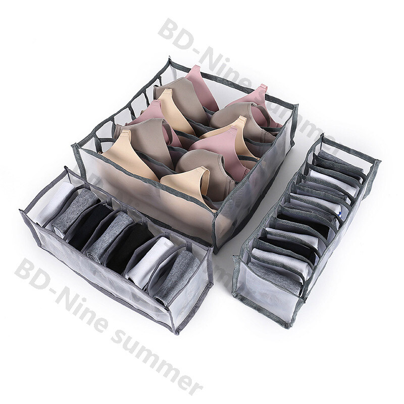 Naujas apatinio trikotažo laikiklis, 6/7/8/9/11/13/24 tinklelio liemenėlė, kojinių ir kelnaičių laikymo dėžė, spintos stalčių drabužių skirstytuvas