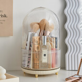 Forgó asztali sminkefék rendszerező fedéllel kozmetikai tároló doboz hordozható rúzs szemceruza tartó bőrápoló toll rendszerező