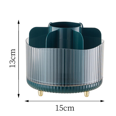 Forgó asztali sminkefék rendszerező fedéllel kozmetikai tároló doboz hordozható rúzs szemceruza tartó bőrápoló toll rendszerező