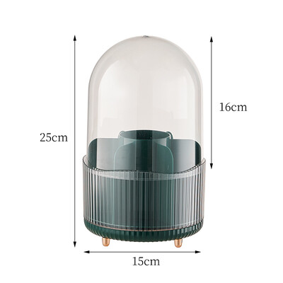 Forgó asztali sminkefék rendszerező fedéllel kozmetikai tároló doboz hordozható rúzs szemceruza tartó bőrápoló toll rendszerező
