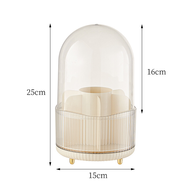 Forgó asztali sminkefék rendszerező fedéllel kozmetikai tároló doboz hordozható rúzs szemceruza tartó bőrápoló toll rendszerező