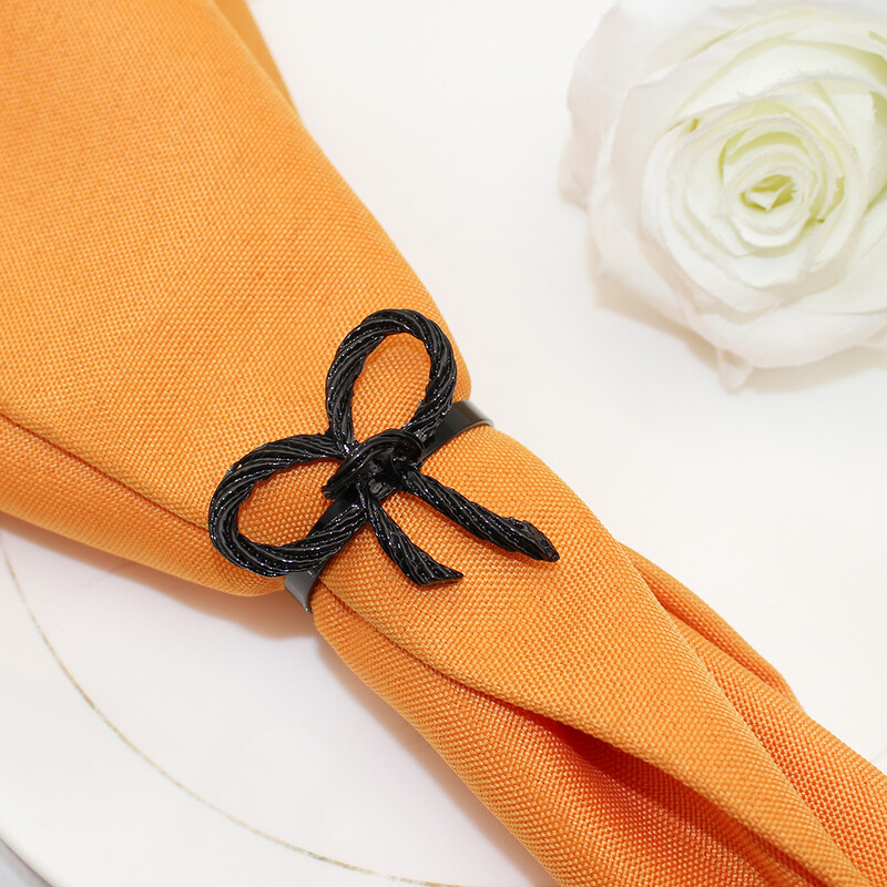 6Pcs Halloween prstenovi za salvete Okrugli Ghost Spider Leaf Držač za salvete Crna mašna Kopča za salvete za vjenčanja Dekoracija stolova za večere