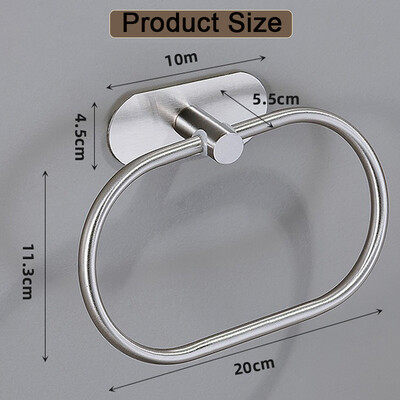 Držač ručnika od nehrđajućeg čelika Samoljepljivi stalak za kupaonske ručnike Kućanski antikorozivni prsten za vješalice za ruke Alat za pohranu Pribor